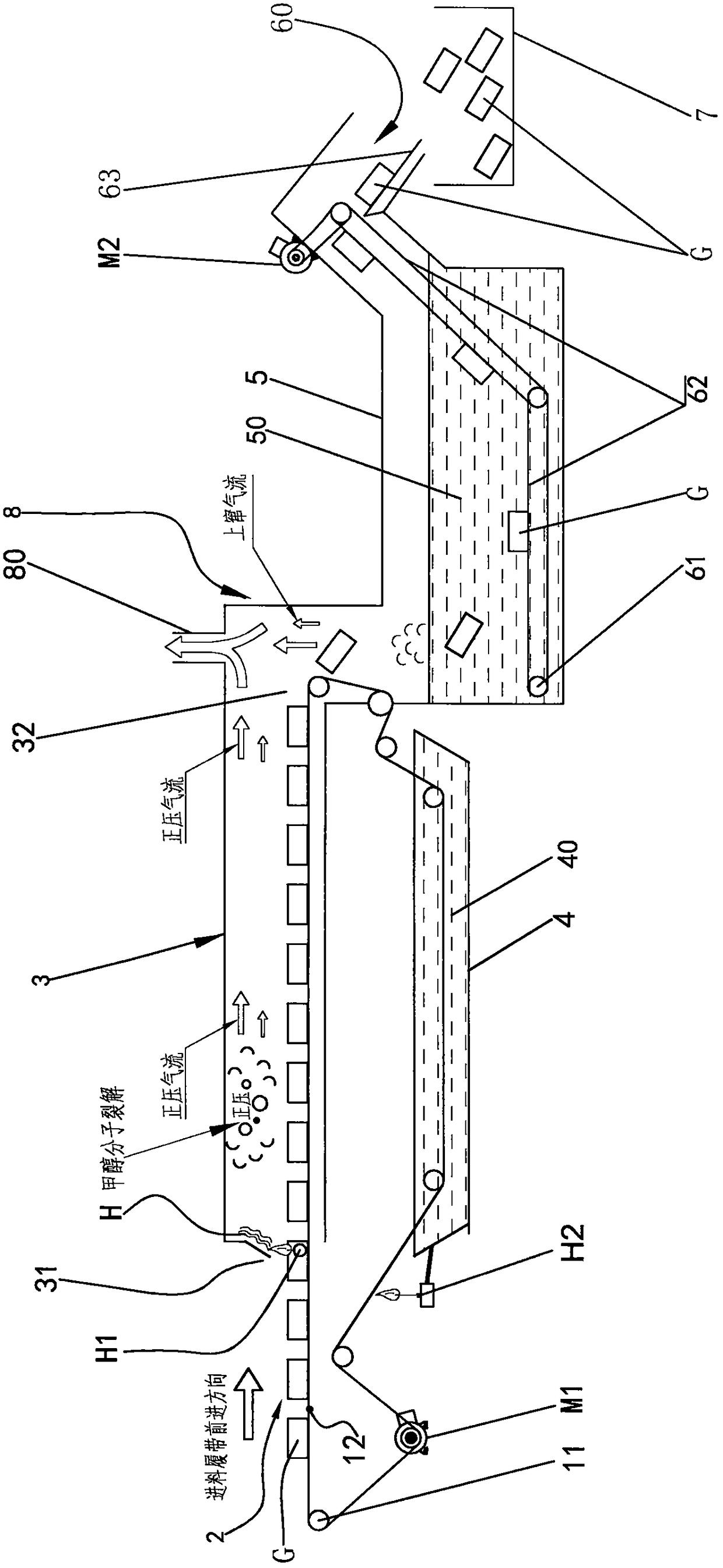 Continuous quenching device for jacking chain wheel workpiece