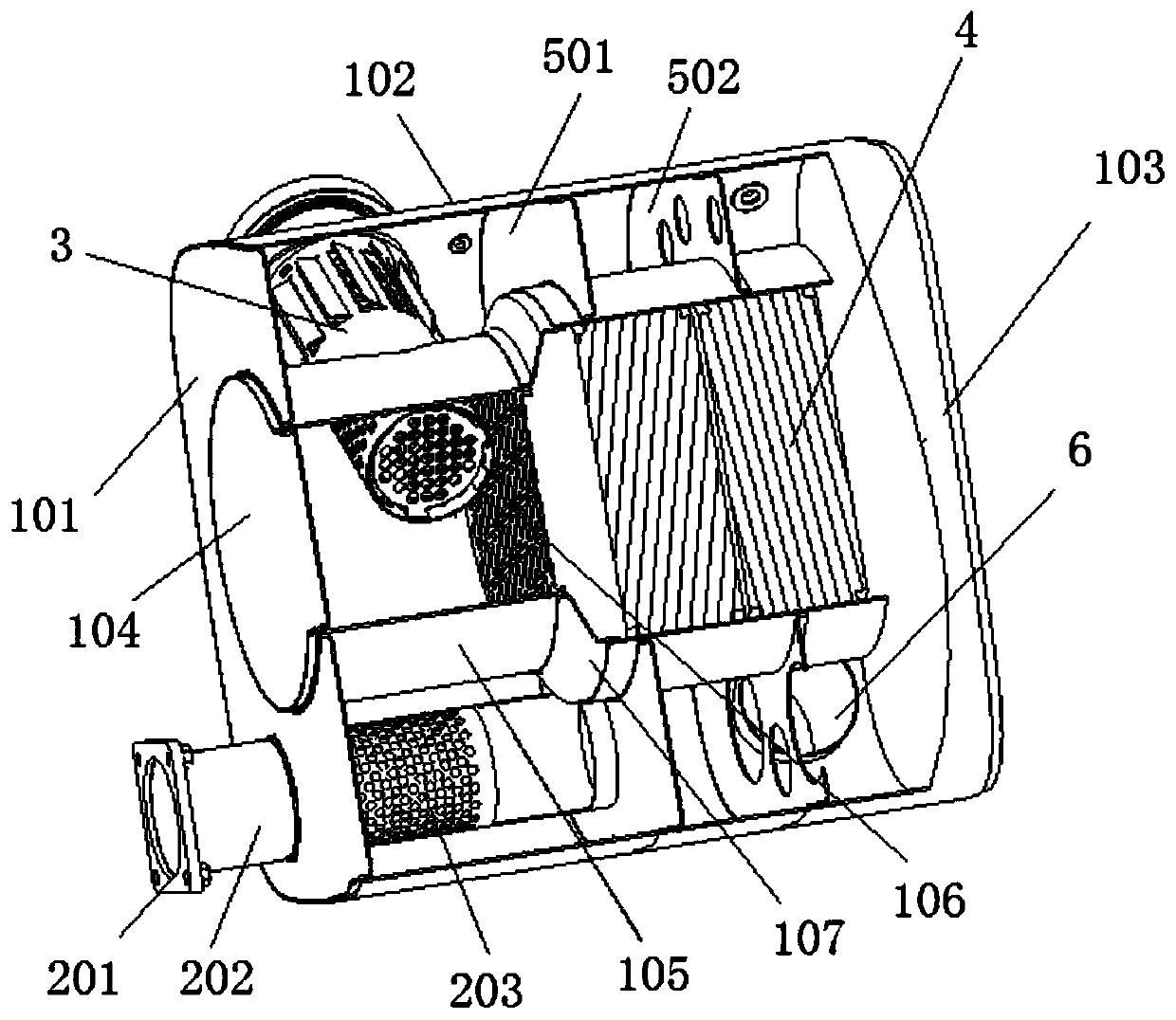 Post-processor structure of detachable integrated urea nozzle