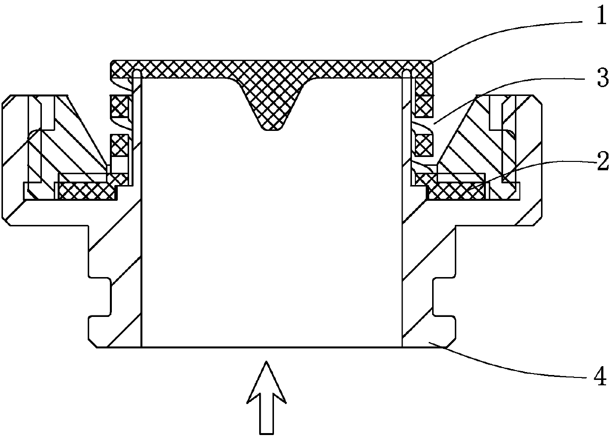 One-way breathing structure of anesthesia respirator