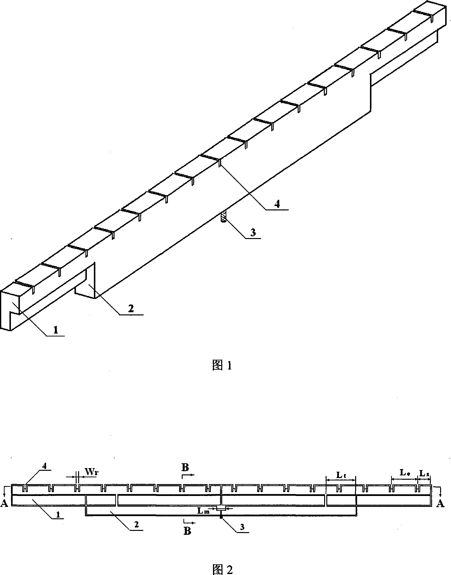 Broadband dual L wave guide narrow edge gap antenna array