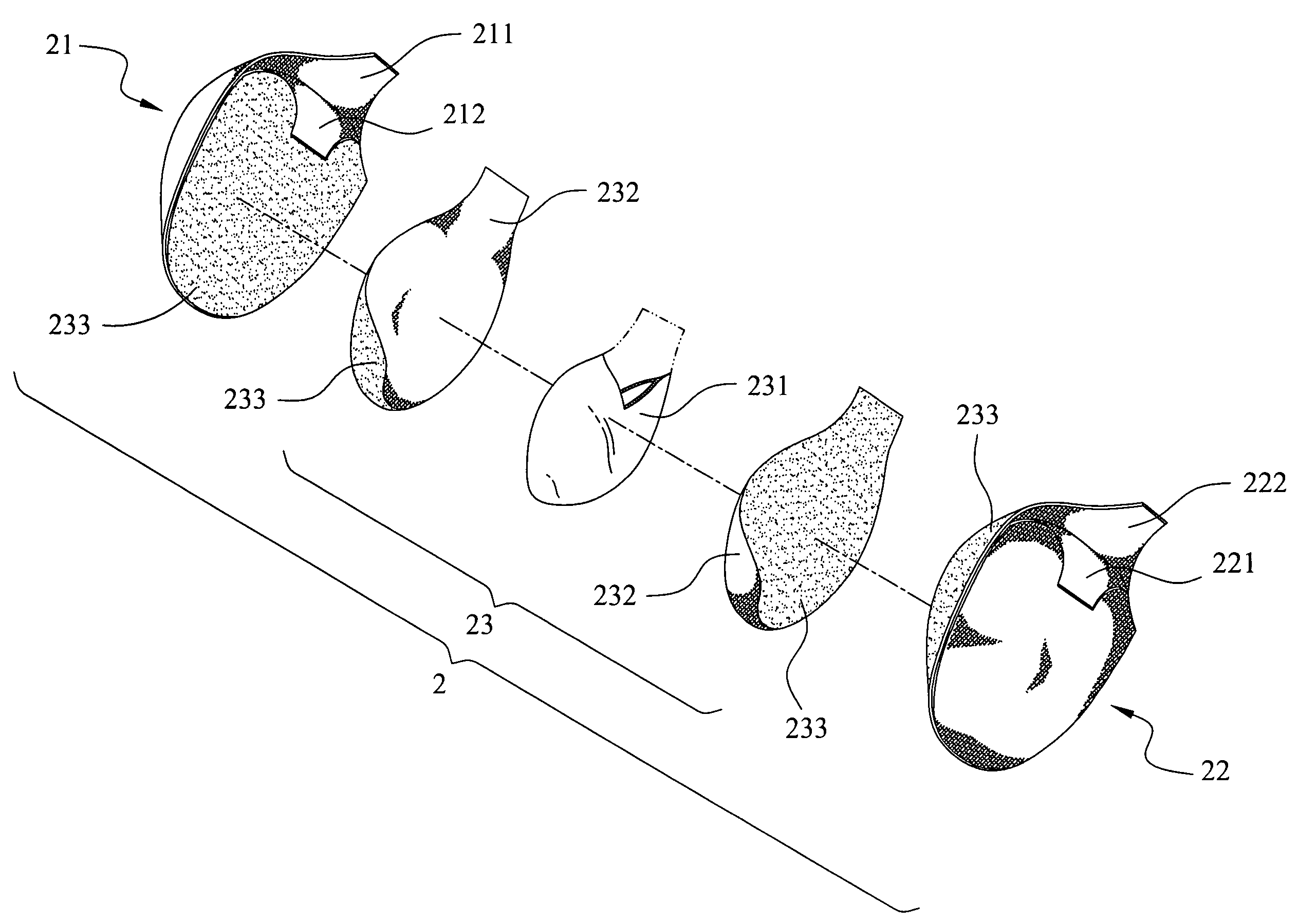 Integral thermo-press molding complex brassiere cup structure