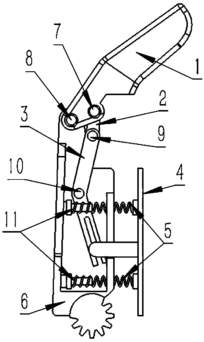 Connecting-rod underactuation bionics finger capable of self-adaptively grabbing