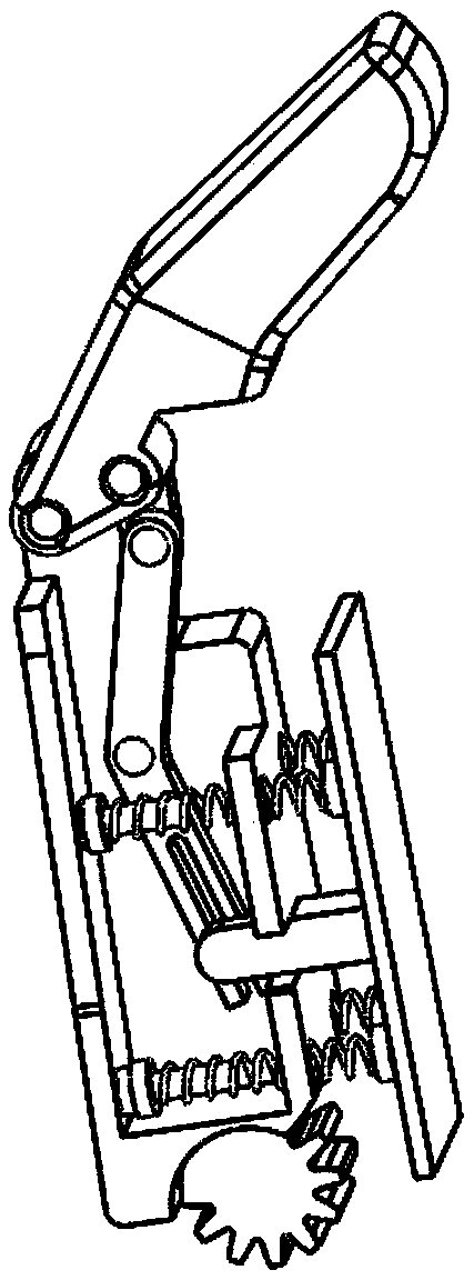 Connecting-rod underactuation bionics finger capable of self-adaptively grabbing