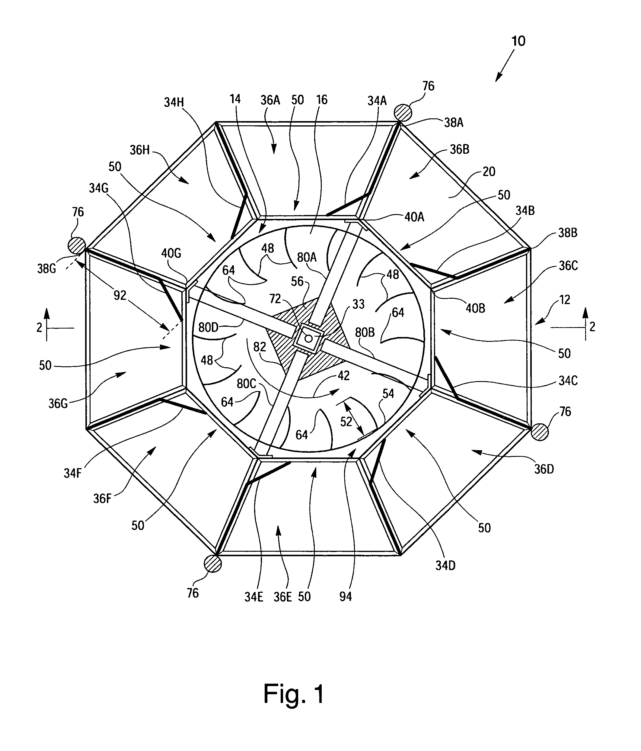 Open-flow vertical wind generator