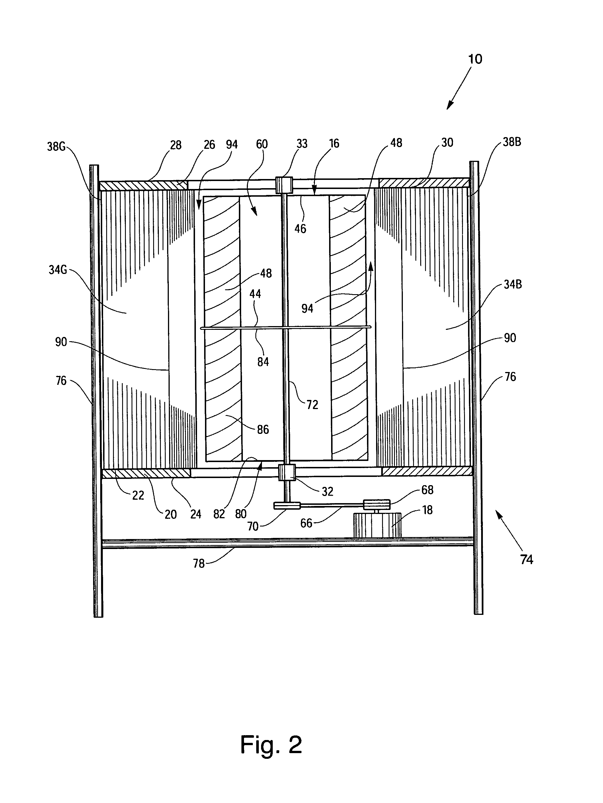 Open-flow vertical wind generator