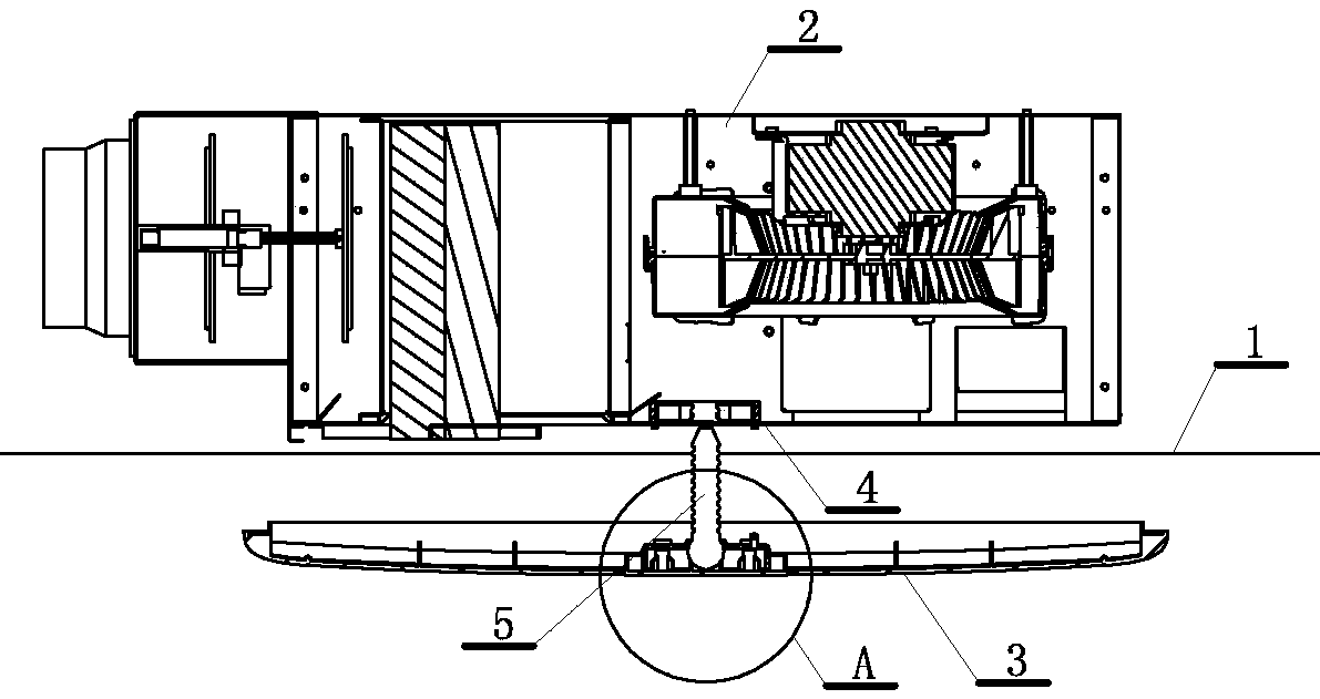 Ceiling device maintenance panel connecting device