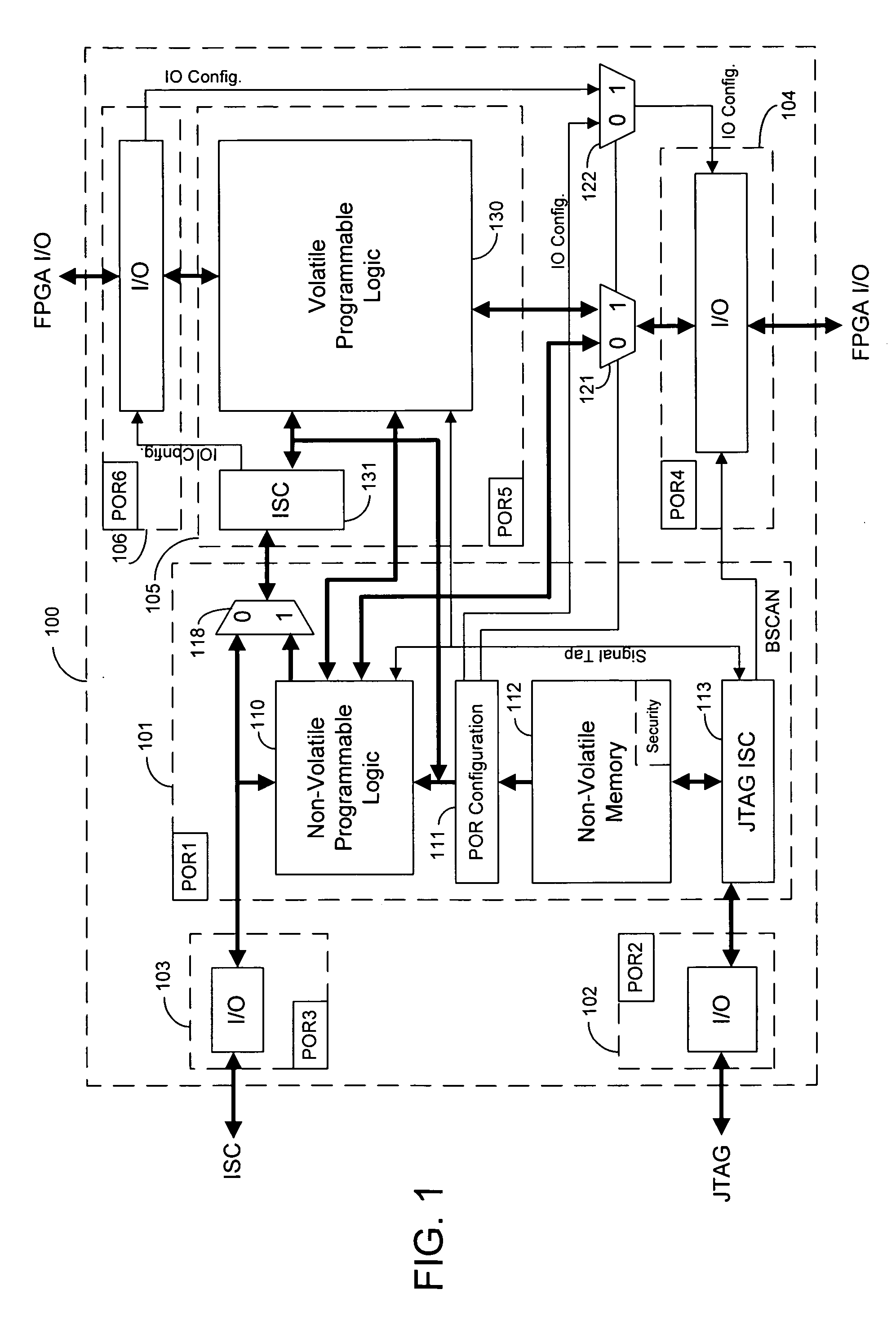 Techniques for combining volatile and non-volatile programmable logic on an integrated circuit