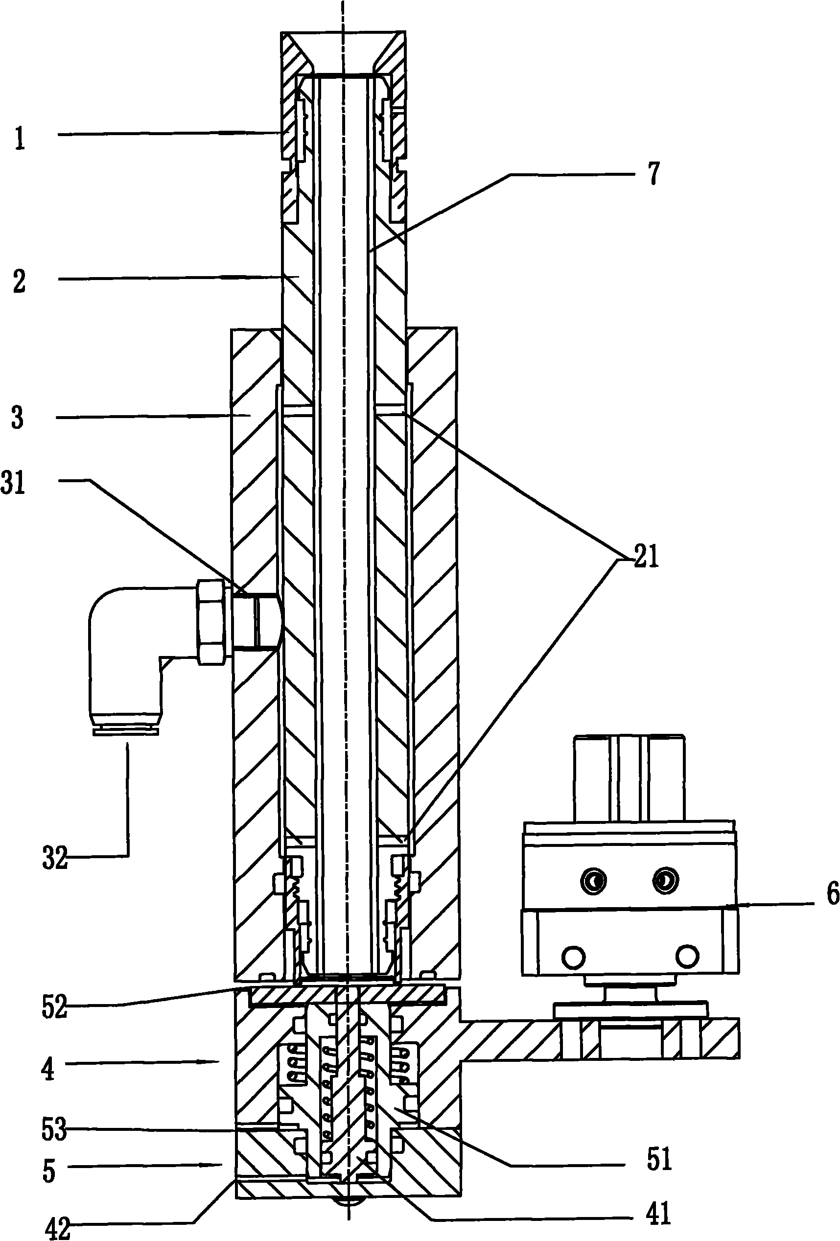 Filter stick suction resistance on-line measuring device