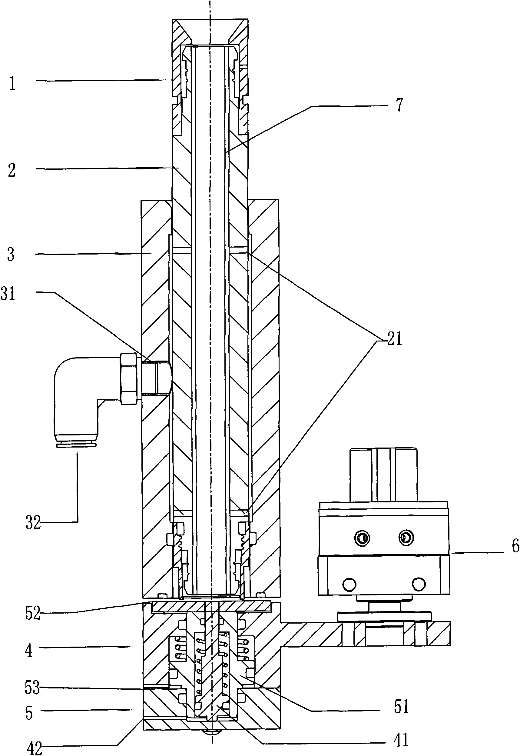 Filter stick suction resistance on-line measuring device