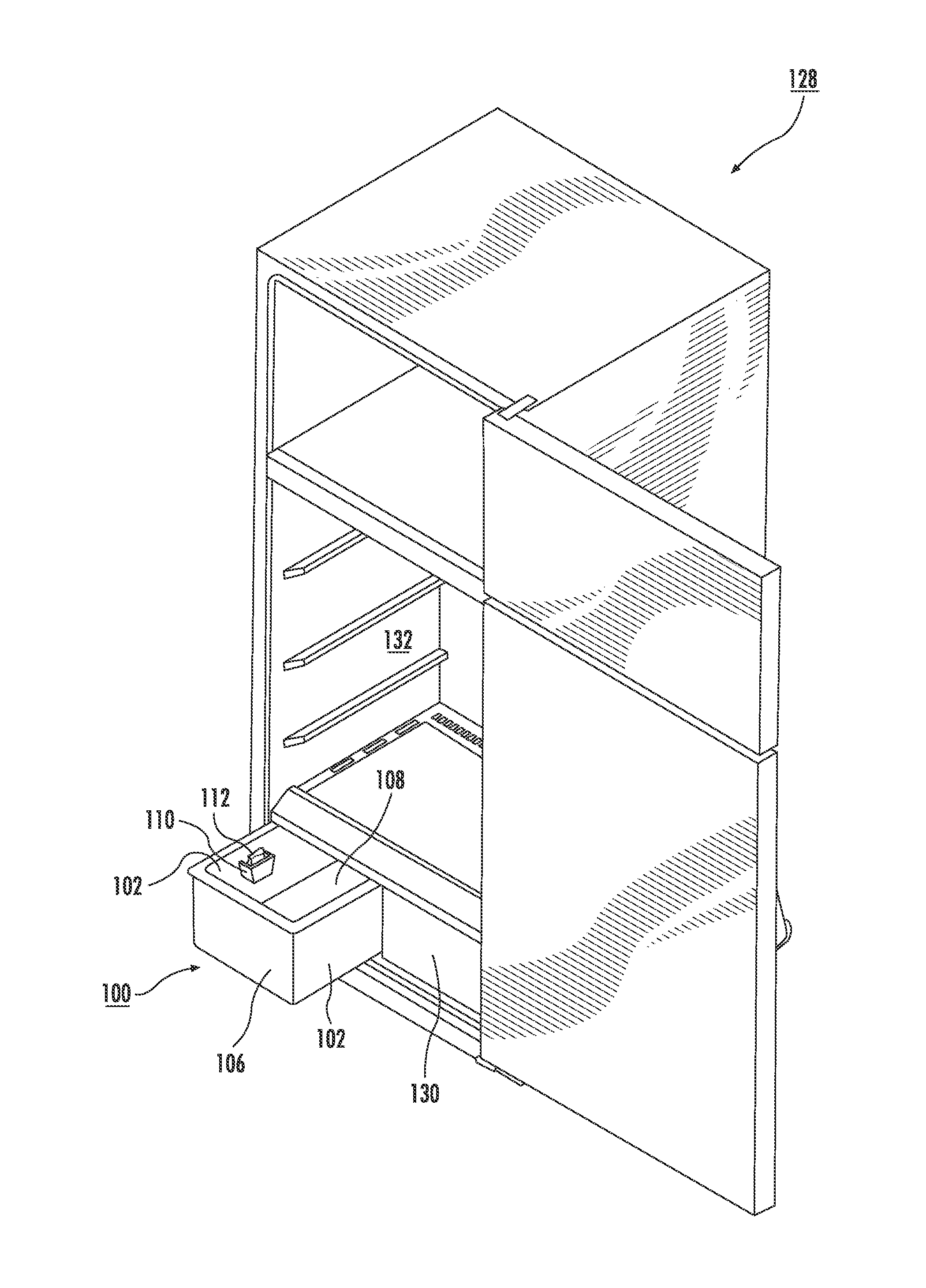 Refrigerator crisper and ozonation system and method