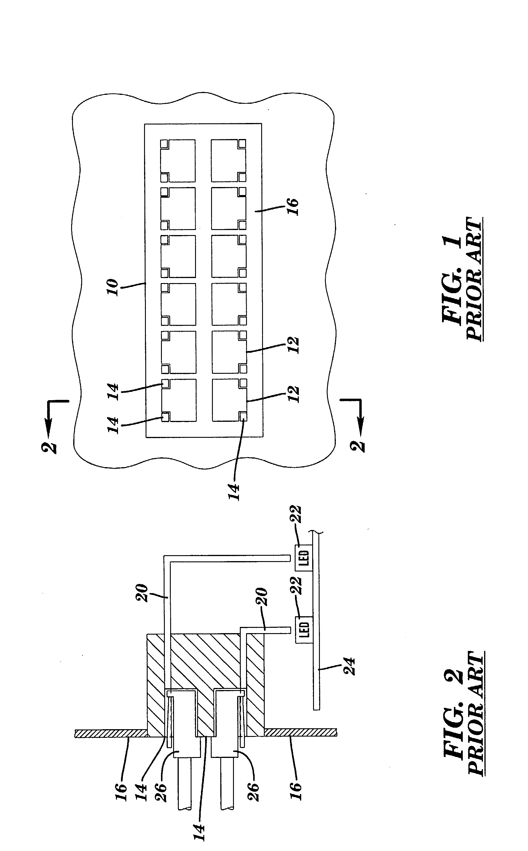 Modular receptacle assembly and interface with integral optical indication