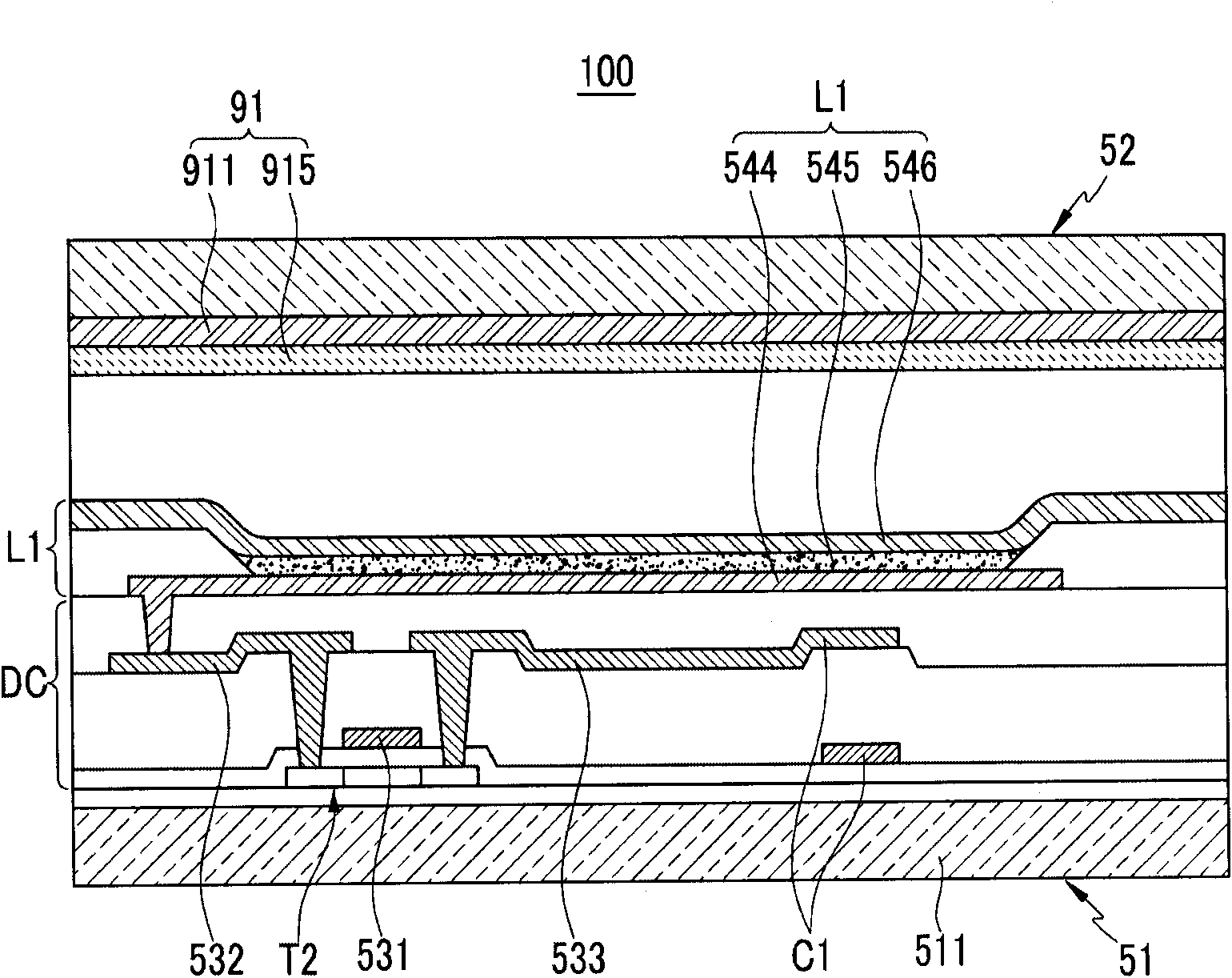 Organic light emitting diode display with a mirror function