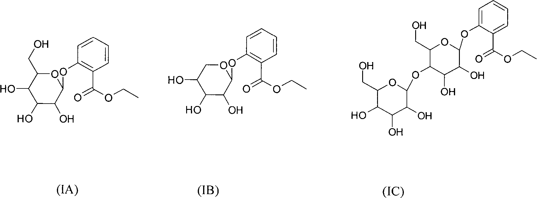 Ethyl salicylate glycoside compound, synthesis method and use thereof