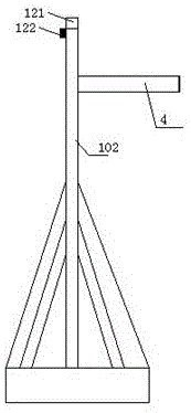 Zip line laying structure provided with searchlight