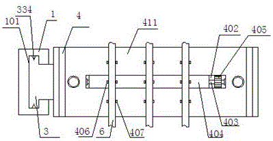 Zip line laying structure provided with searchlight