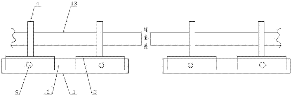 Steel-tube welding support device