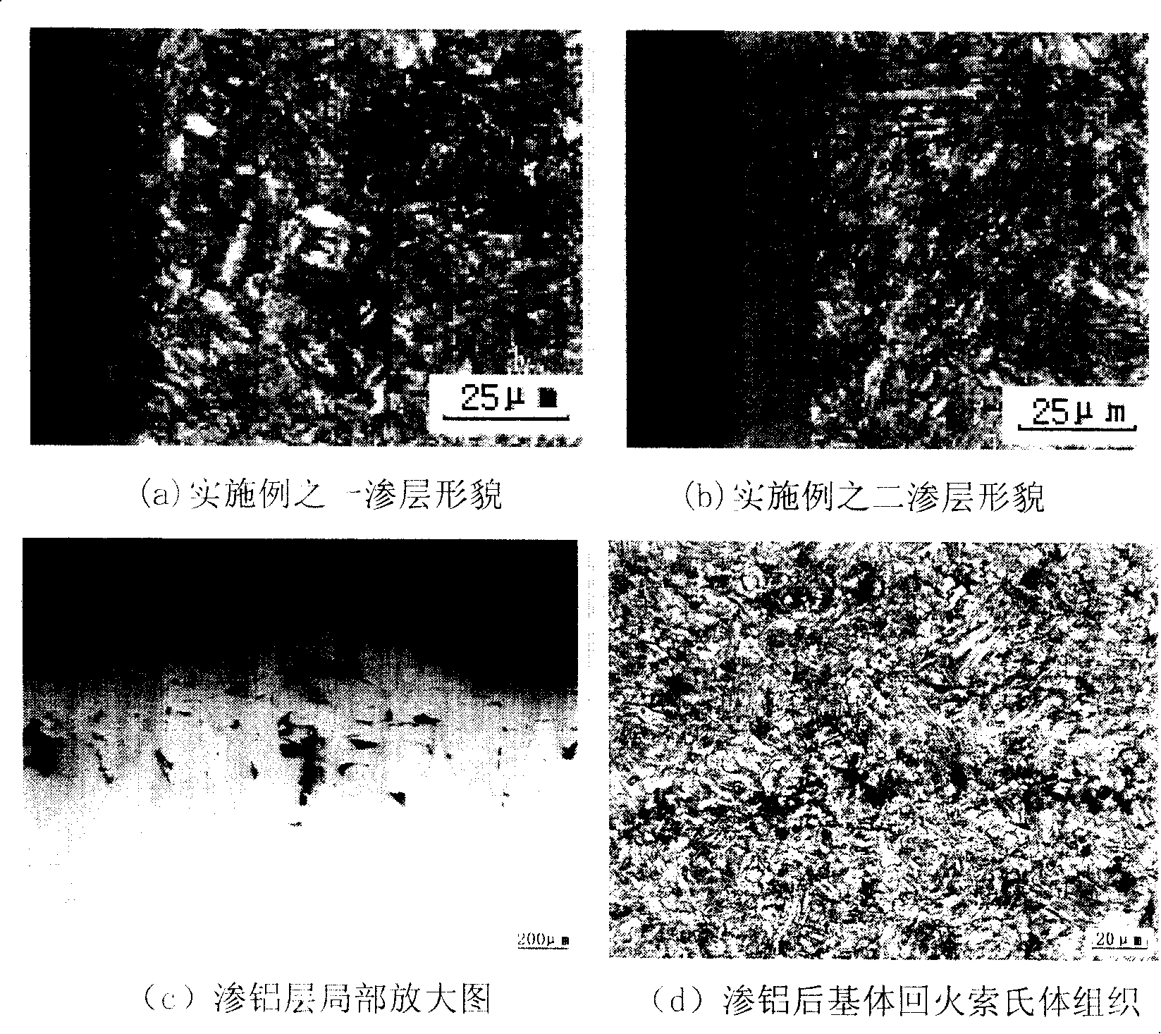 Oil and bushing low-temperature powder embedding aluminizing agent for petroleum