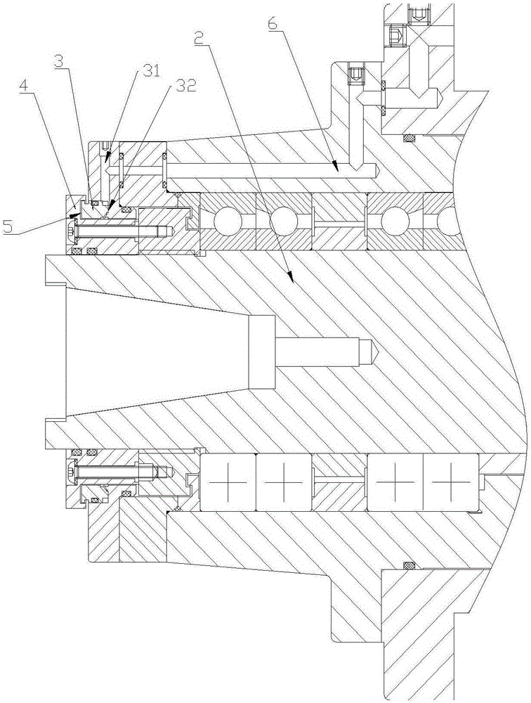 Air curtain protecting device of labyrinth machine tool spindle