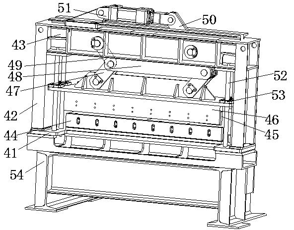 Hydraulic cylinder connecting rod cutting mechanism of automatic cutting machine of welded steel tube coiled material