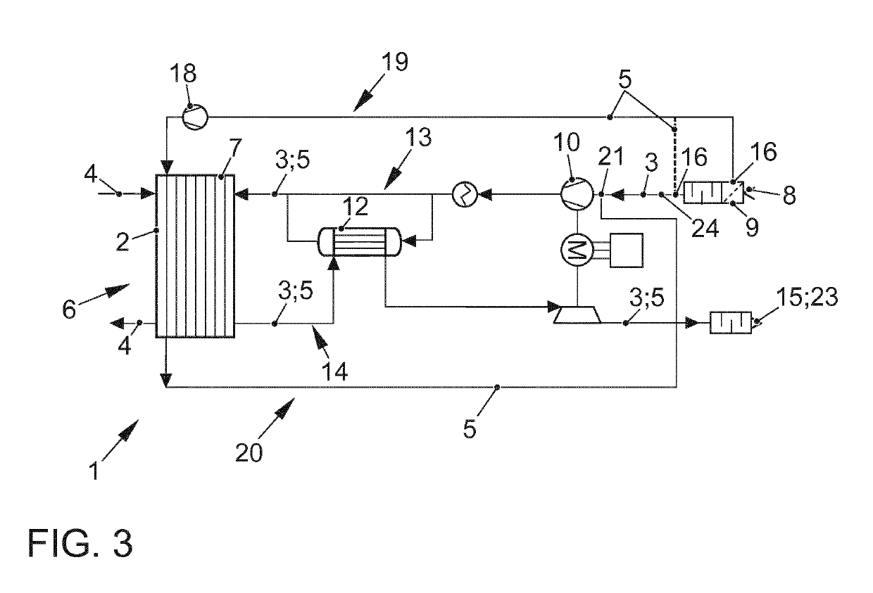 Fuel cell device with a flushing gas path