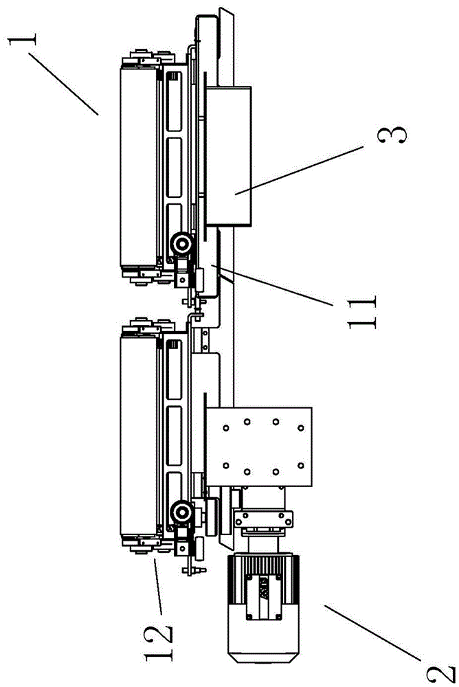 Cross belt type sorting device