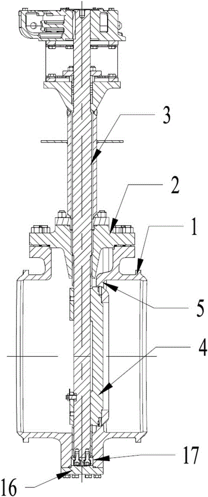 Upper mounting type butterfly valve