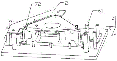 Quick testing tool for machining dimension of complicated casting and testing method thereof