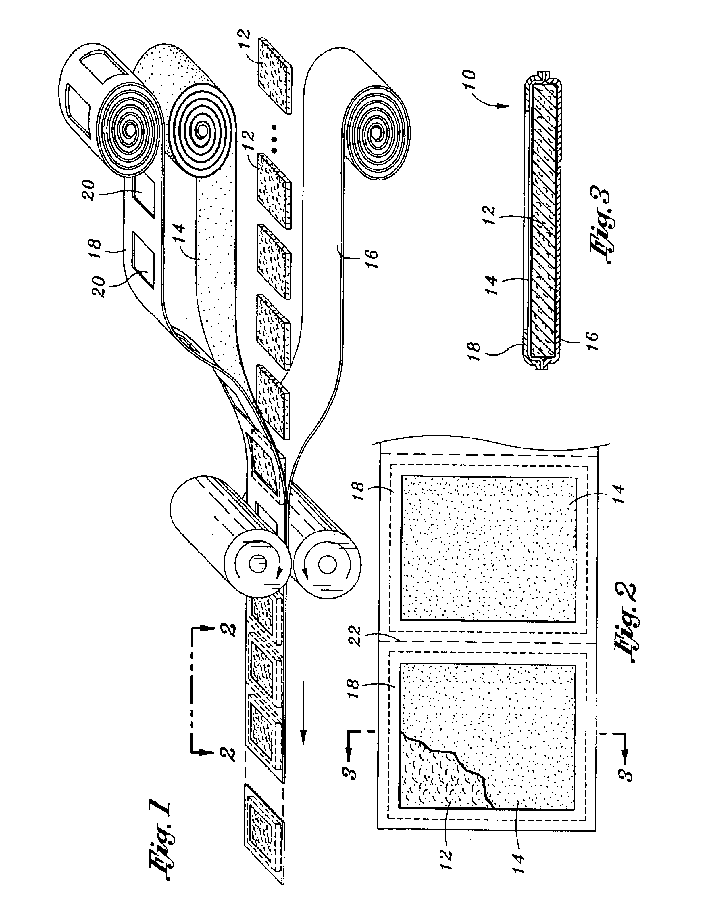 Method of forming absorbent pad using precut overlay