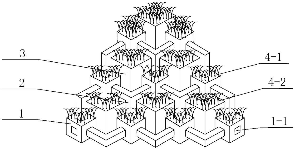 Piling type channel ecological treatment structure