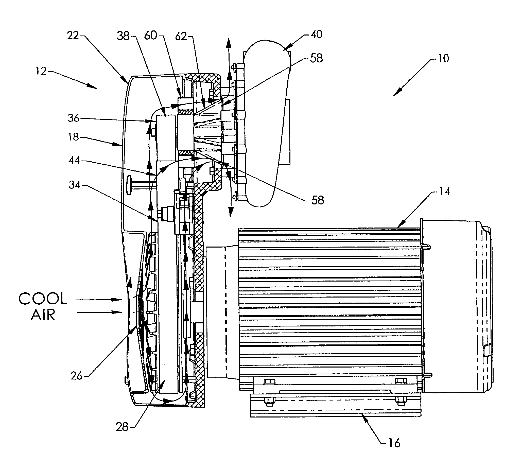 High-speed, belt-driven industrial blower