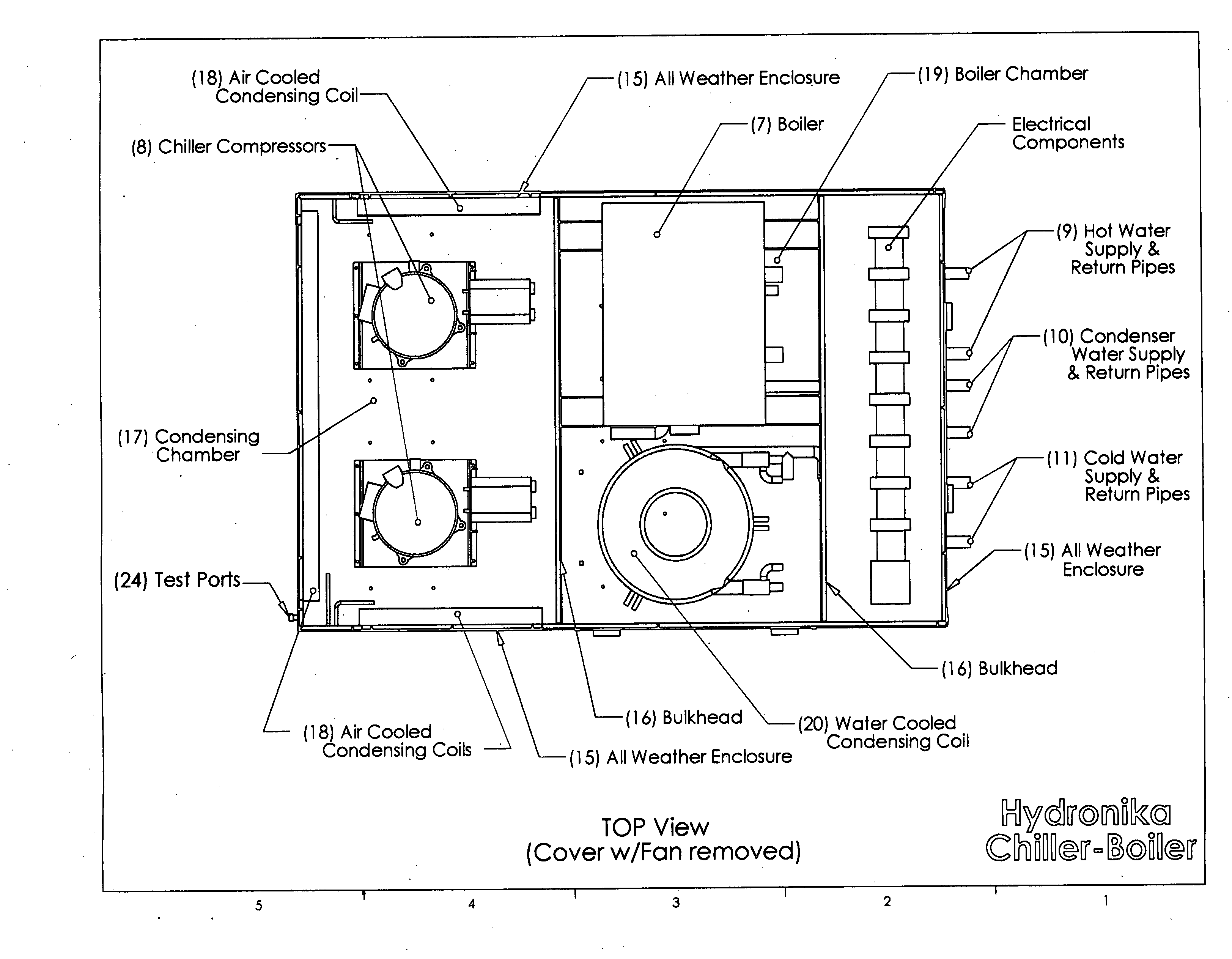 Combined chiller and boiler HVAC system in a single outdoor operating unit