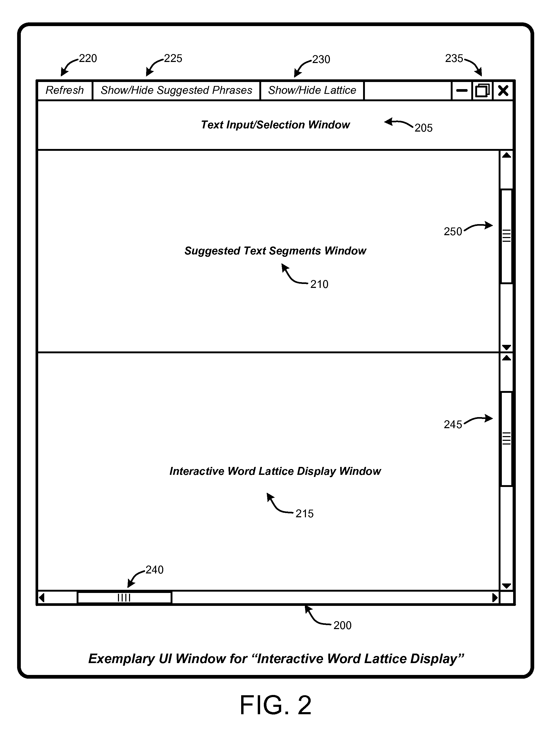 User-modifiable word lattice display for editing documents and search queries