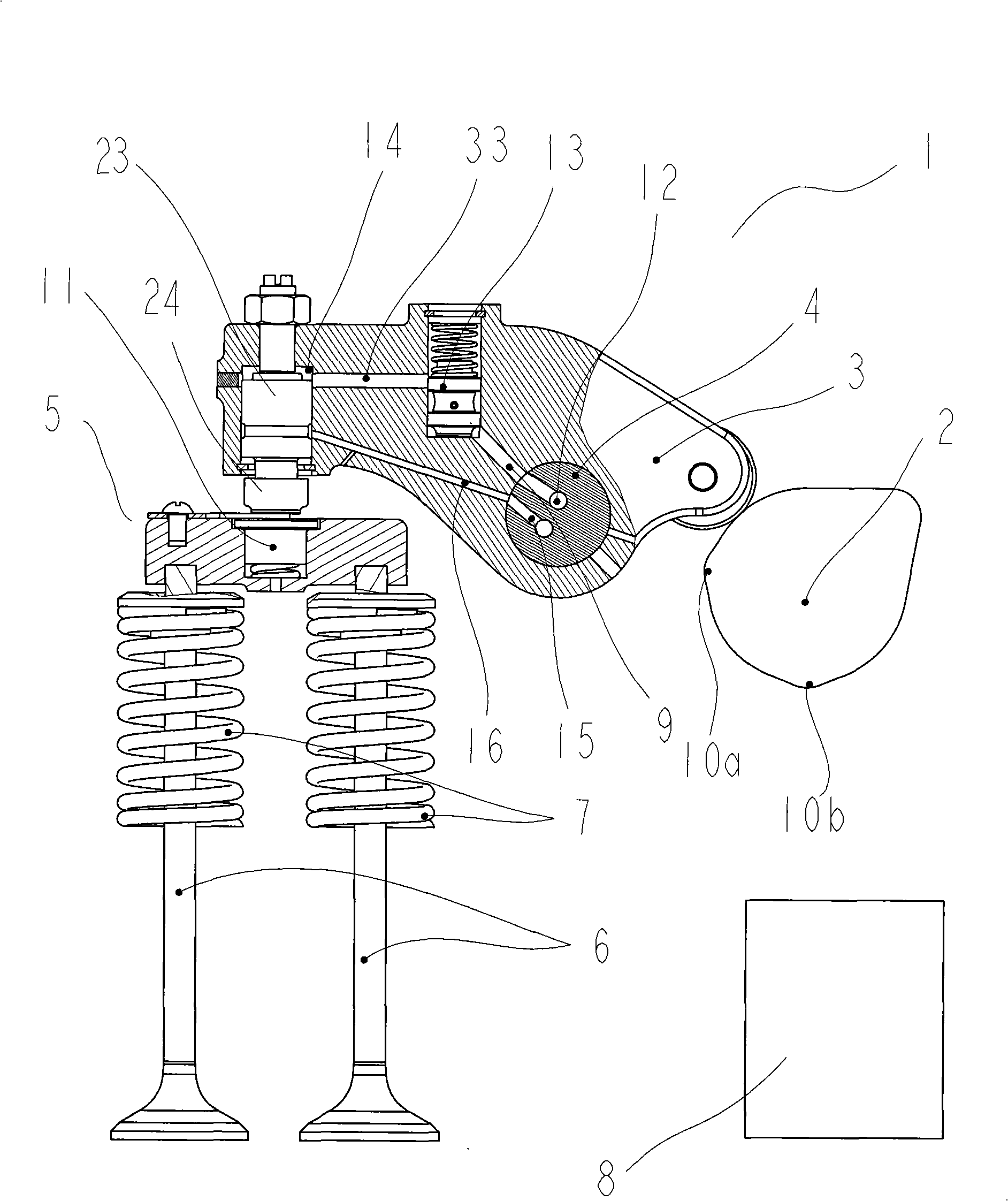 Compression braking device of four-stroke cycle internal combustion engine