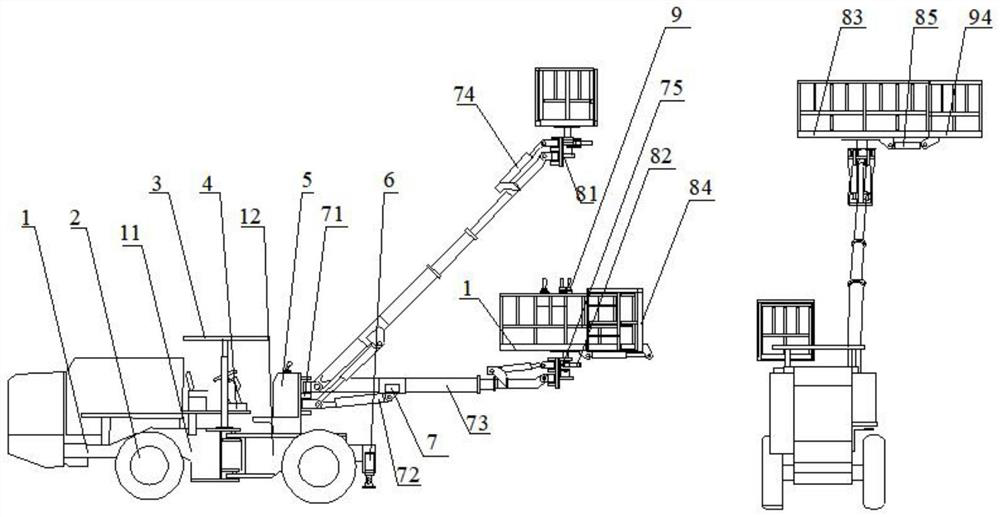 Multifunctional aerial work platform car