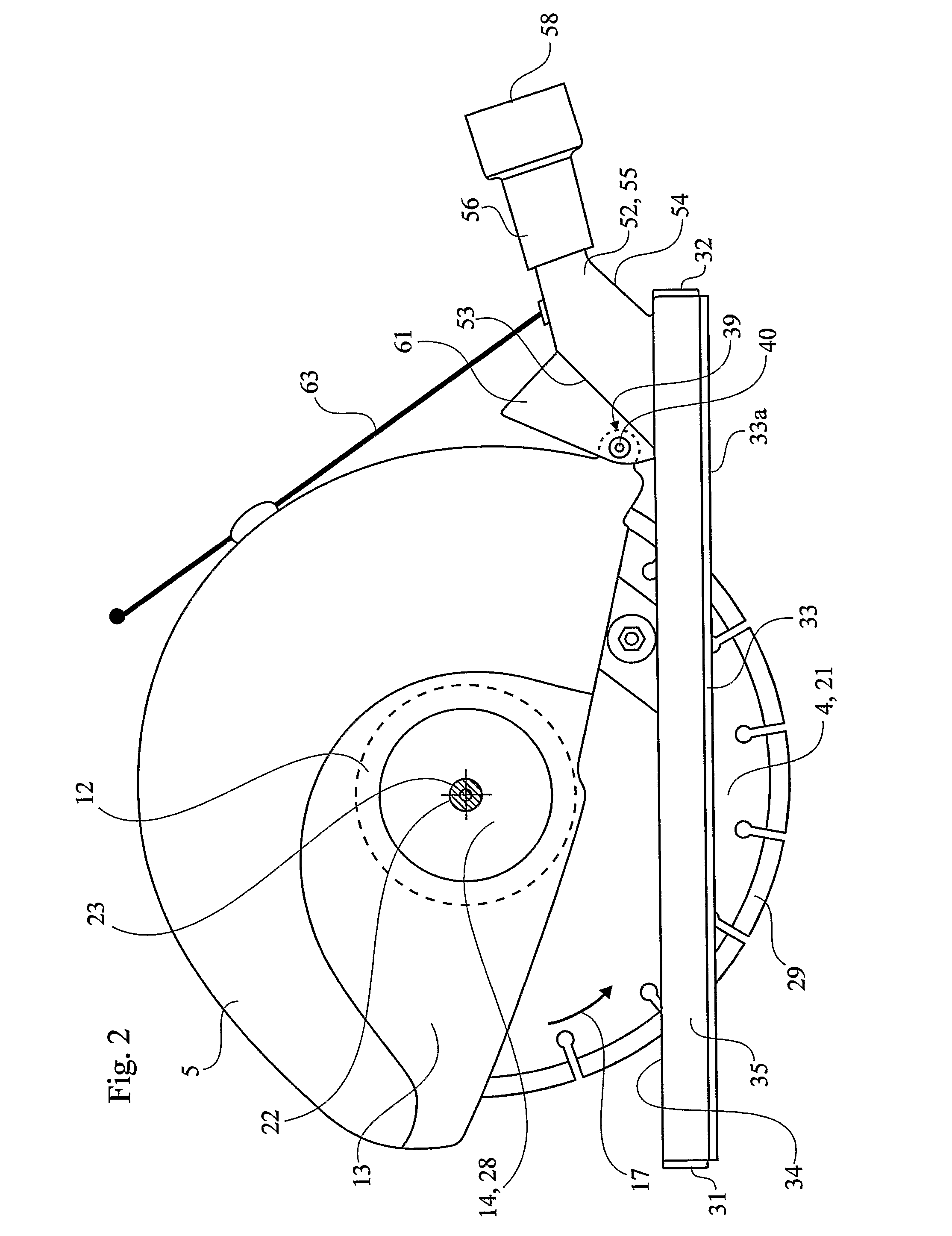 Cutting and dust collecting assembly and working machine with such assembly