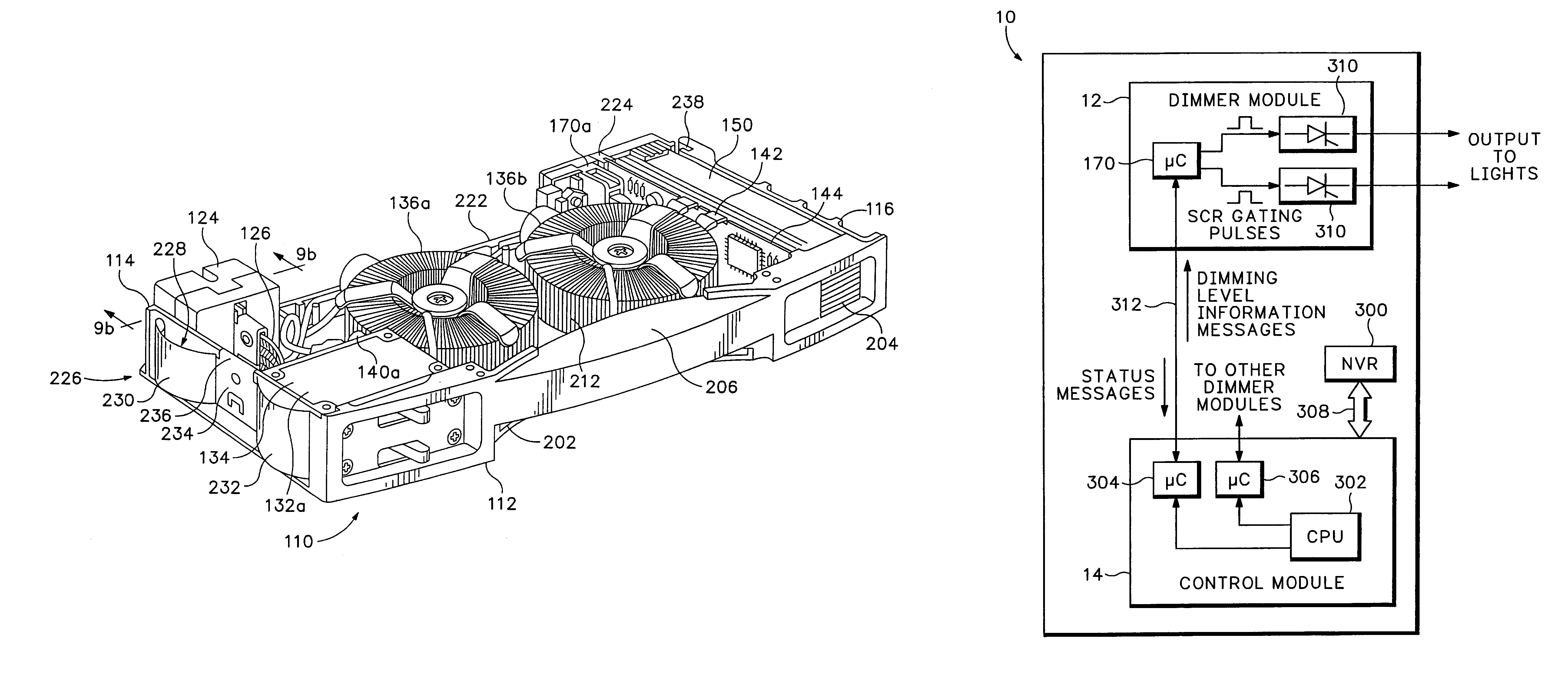 Dimming control system with distributed command processing