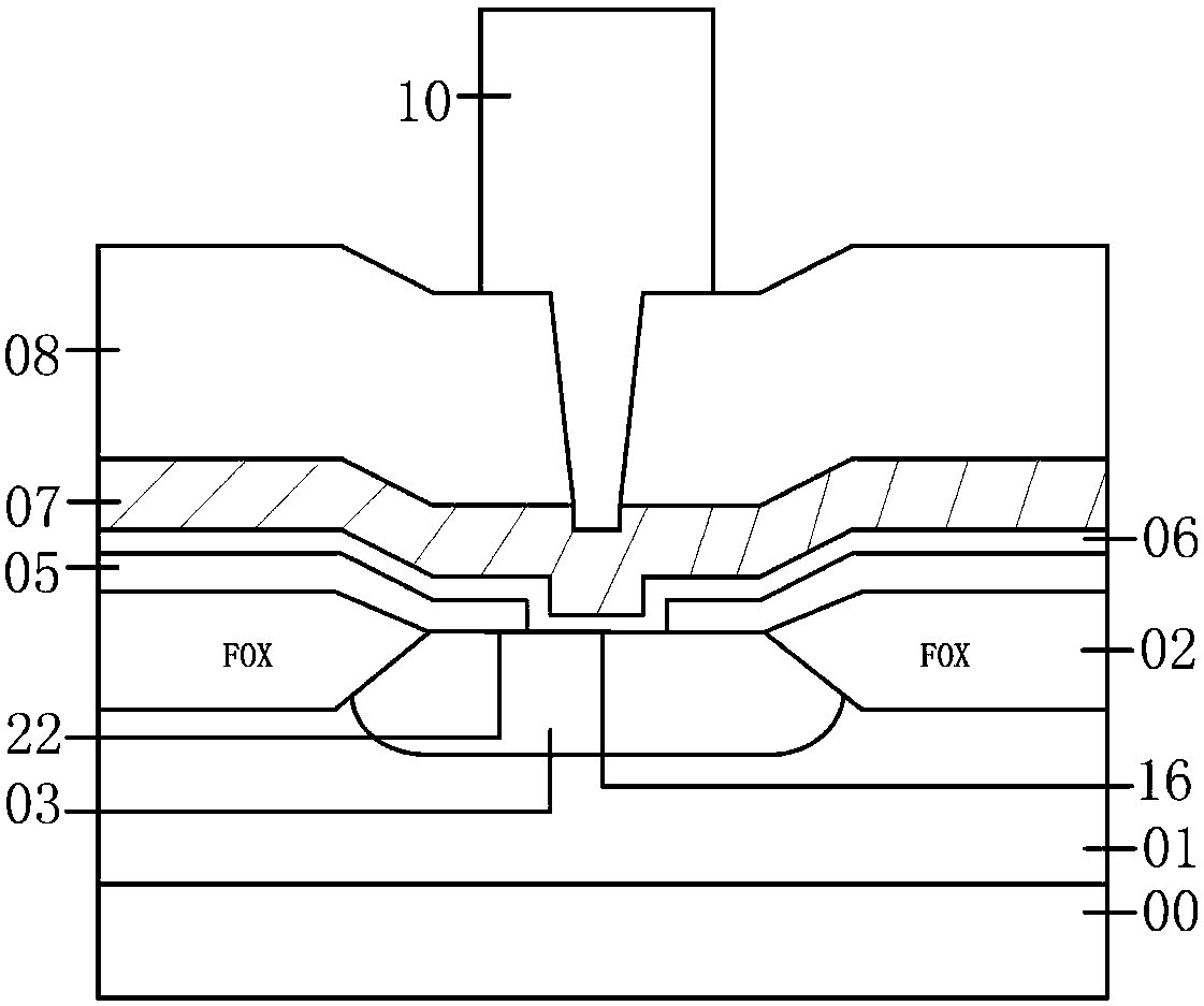 Radiation-resistant pip type ono antifuse structure and cmos process integration method