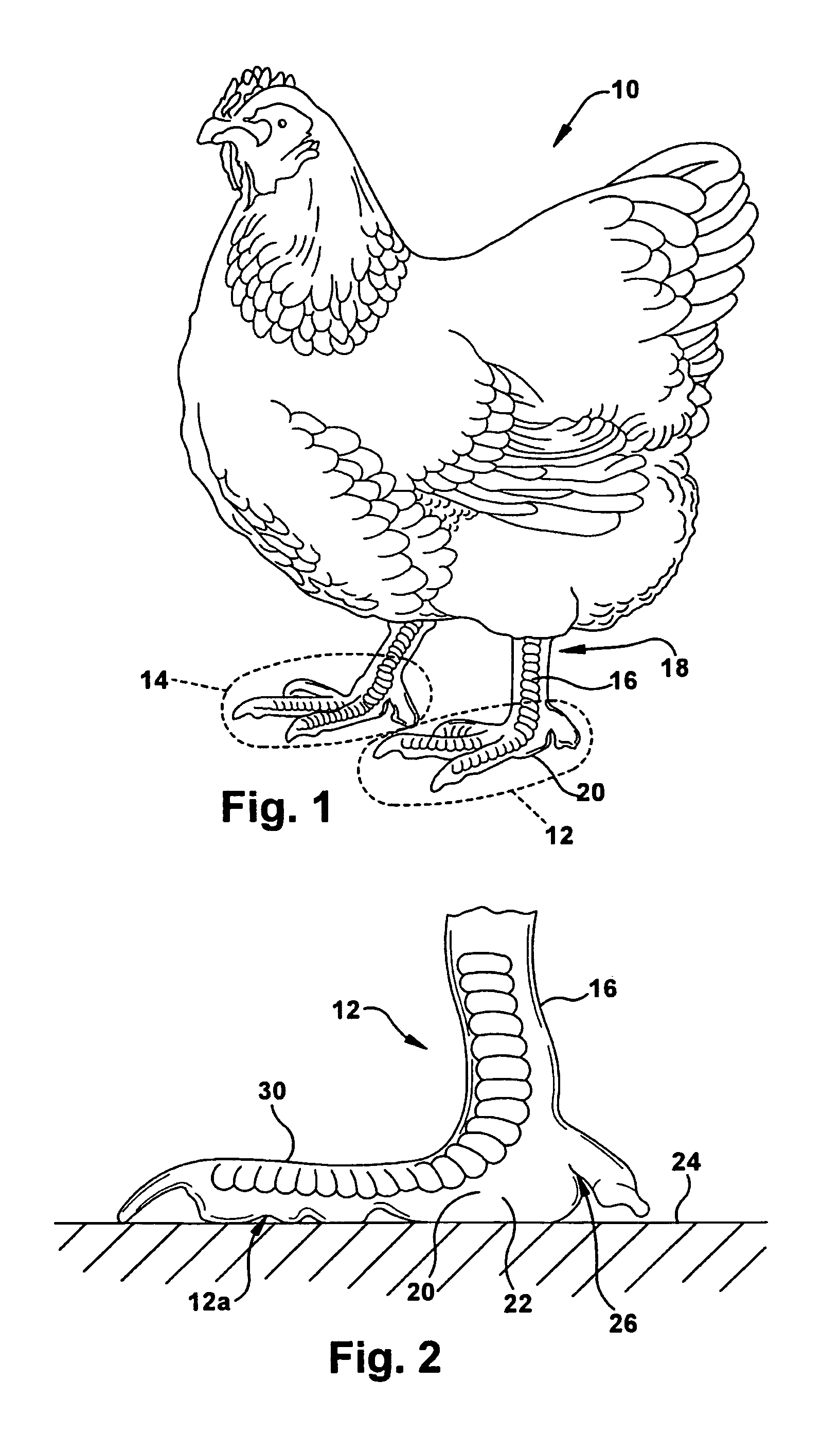 Method of trimming portion of chicken paw metatarsal pad using power operated rotary knife