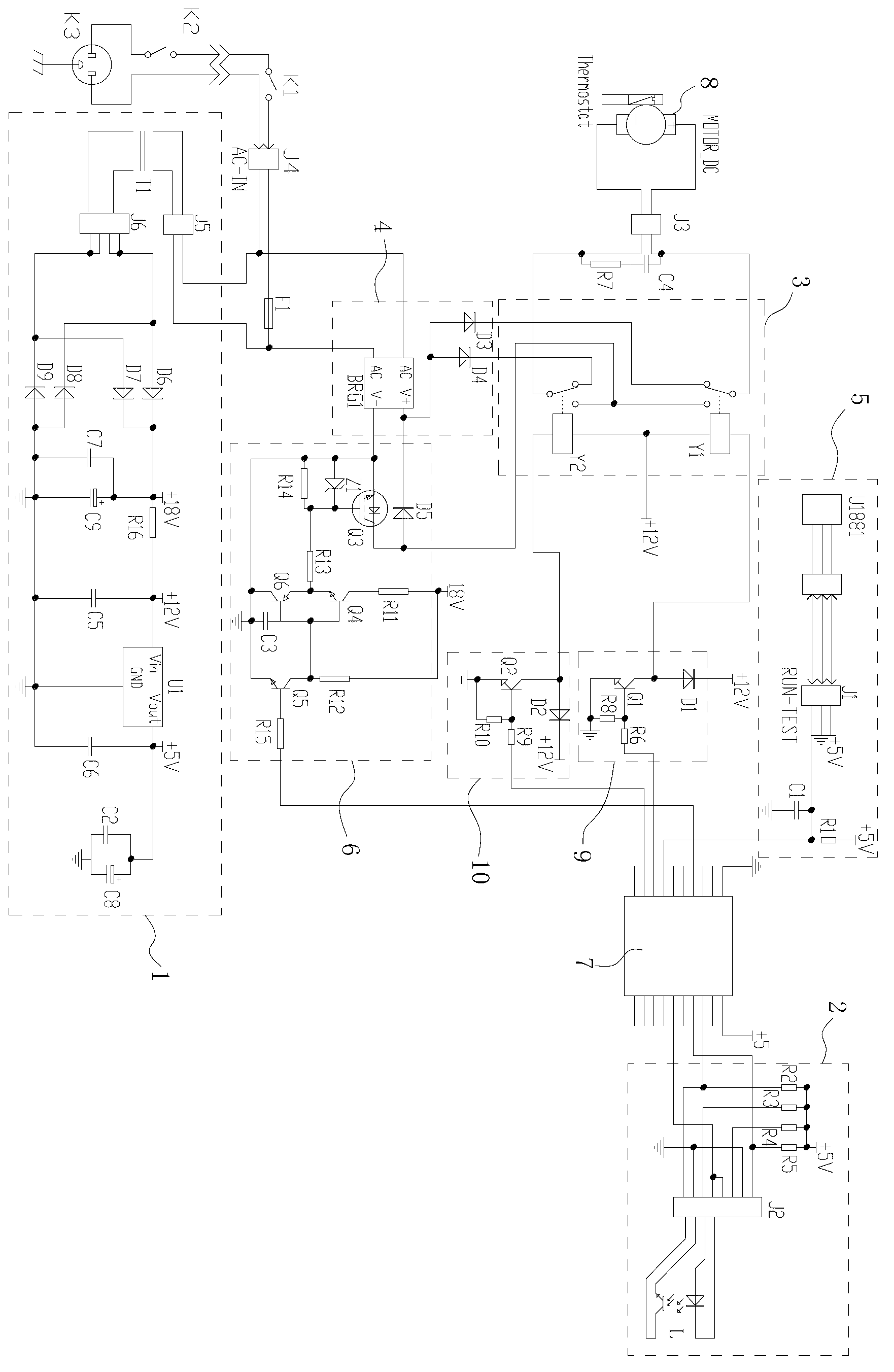 Speed-changing anti-blocking anti-jamming paper shredder circuit and control method of motor thereof