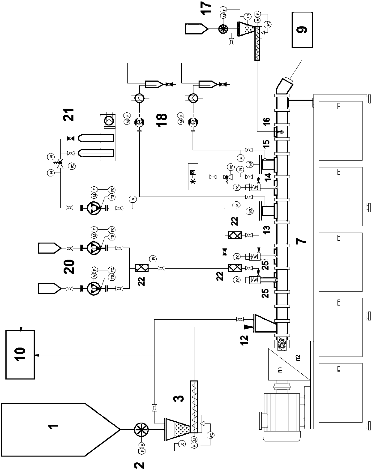 Process for producing modified olefin polymer in an extruder