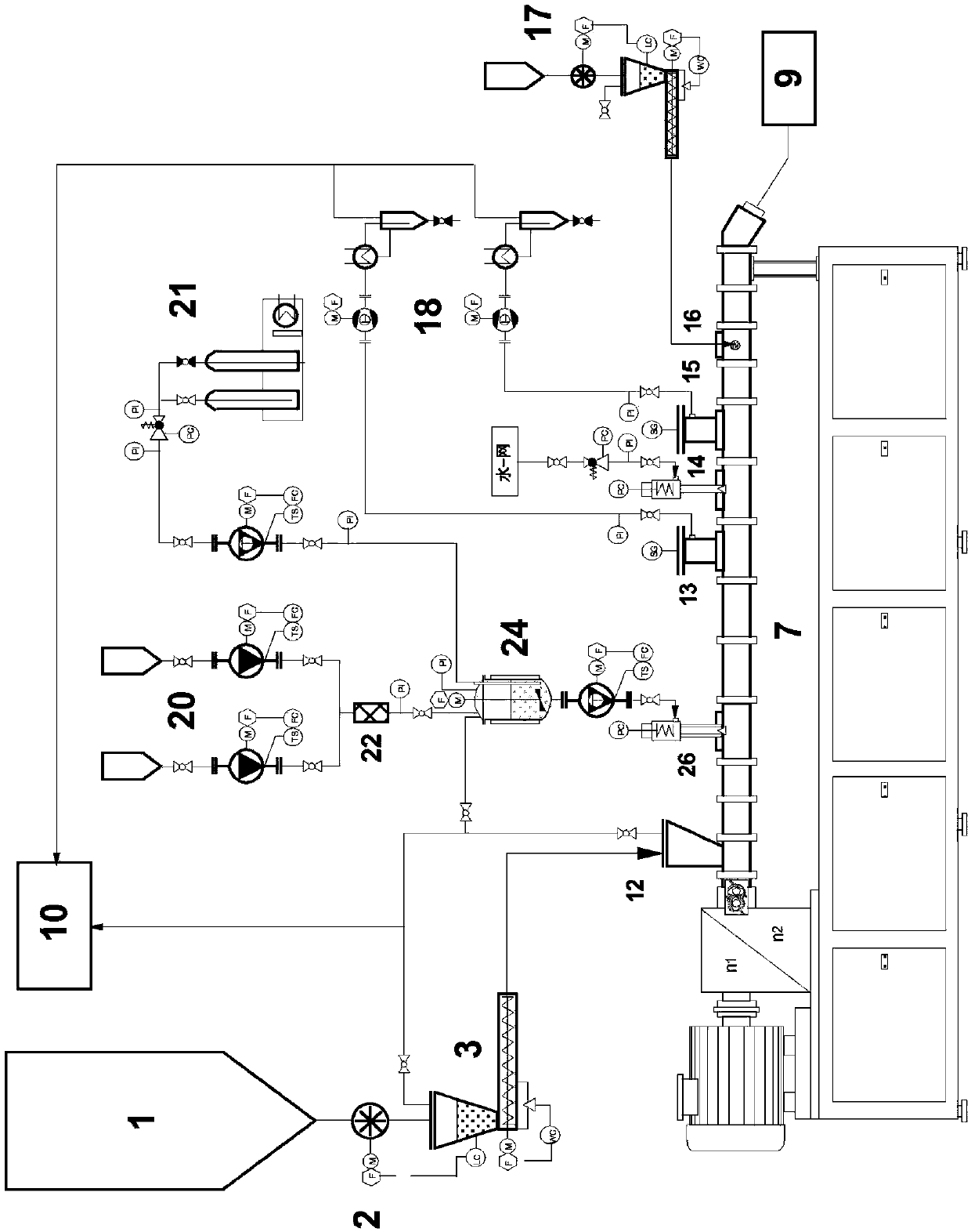 Process for producing modified olefin polymer in an extruder