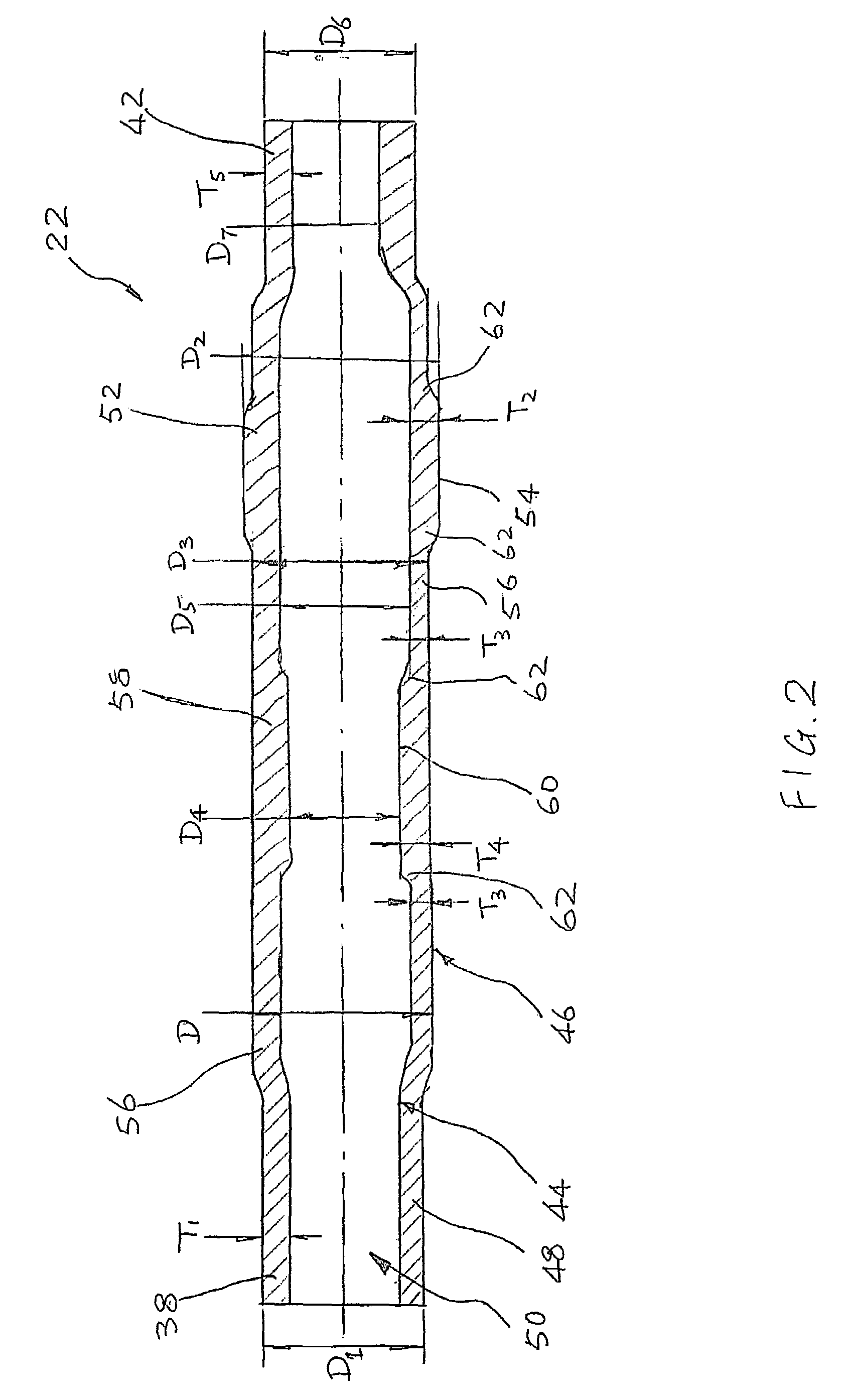 Tubular articles with varying wall thickness and method of manufacturing same