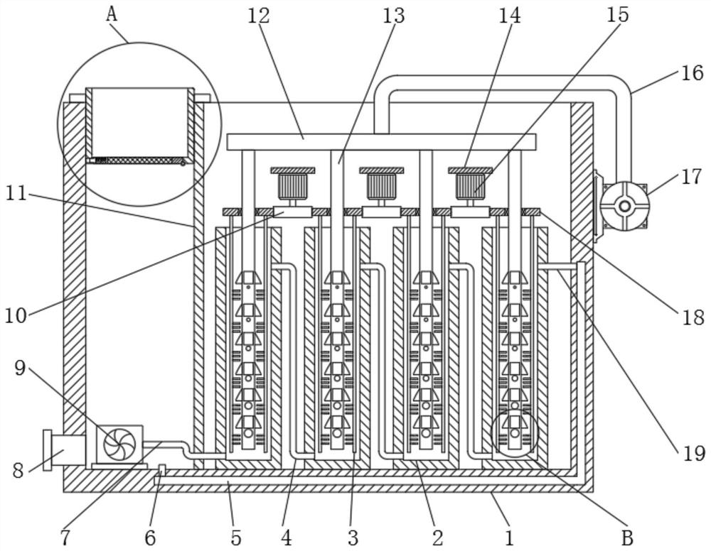 Biological contact oxidation pond for domestic sewage treatment