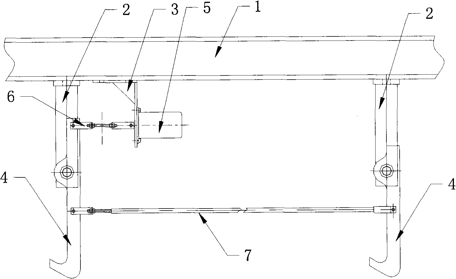 Unpowered release hook for machinery multistory parking facility