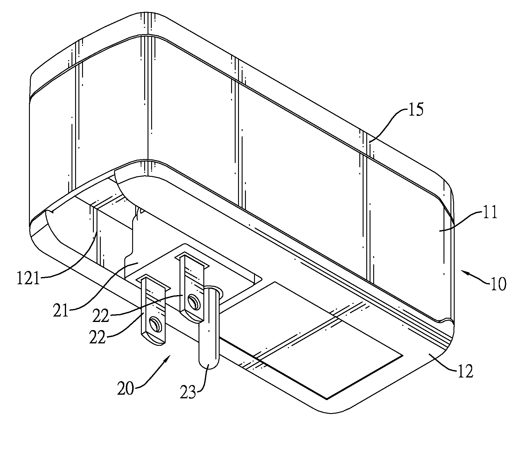 Power converter having a pivotable and receivable plug