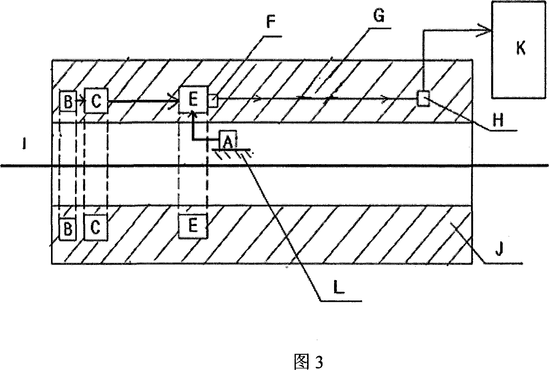 Built-in fiber temperature signal transmission device of medium and high pressure system