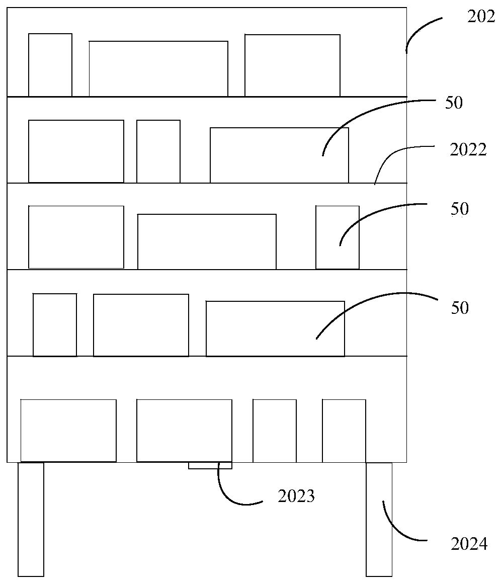 Sorting area and stock sorting system