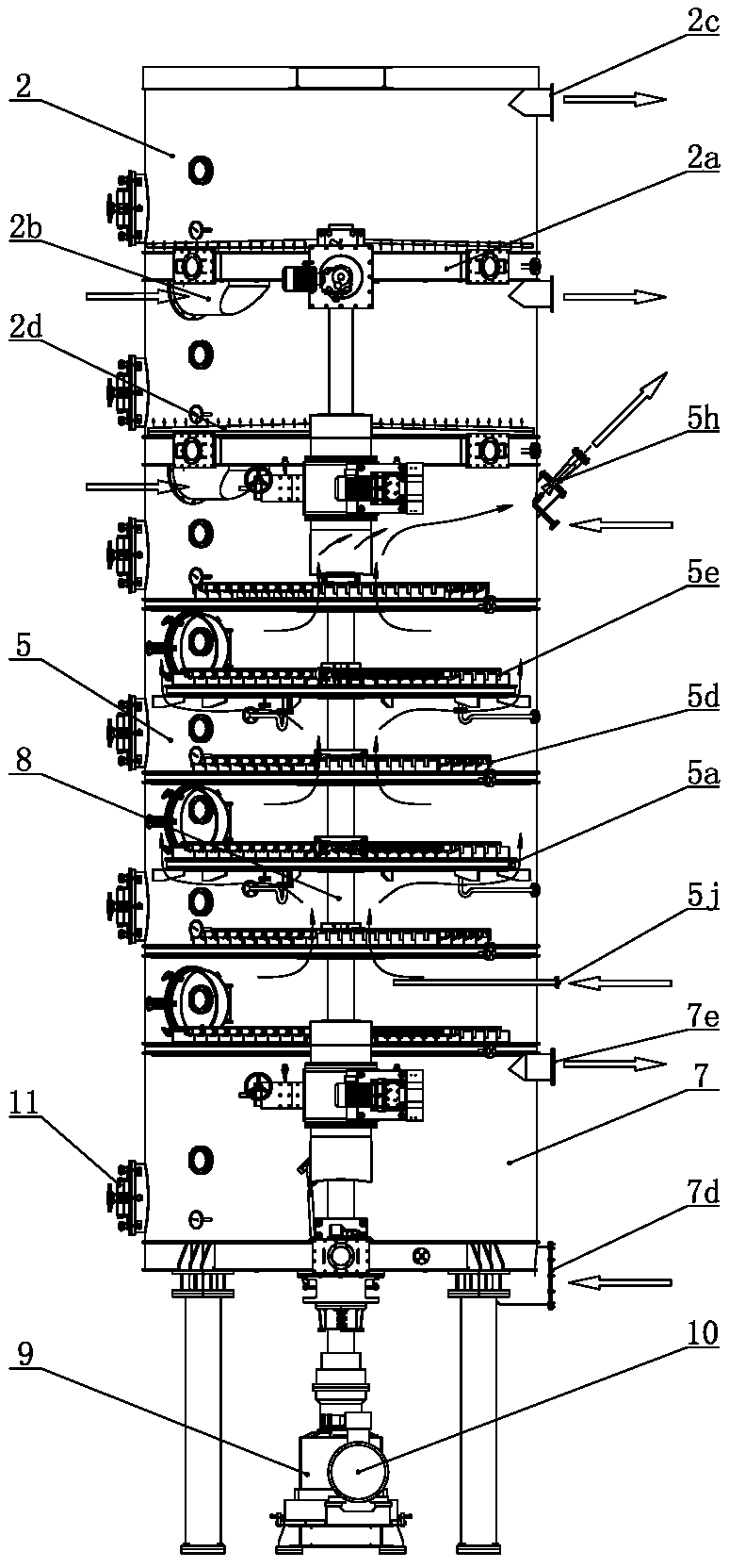 A flash vacuum desolventizer