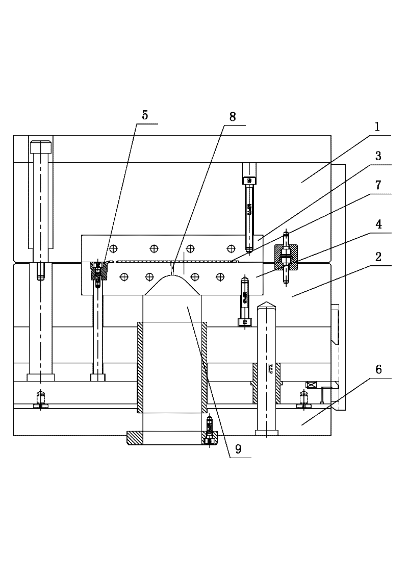 Mold structure with glue-feeding rear mold