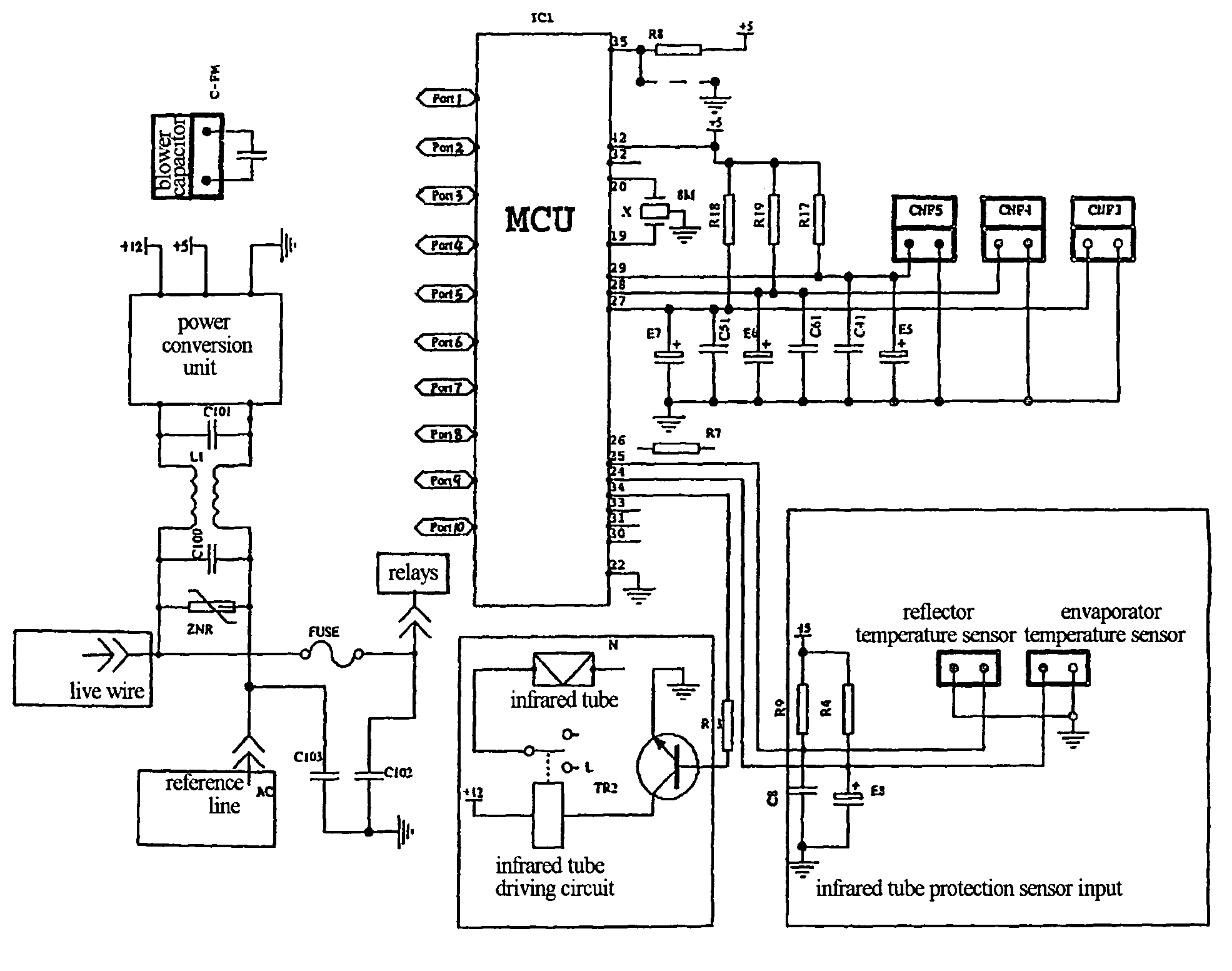 Air conditioner with a light wave unit for auxiliary heating and sterilizing